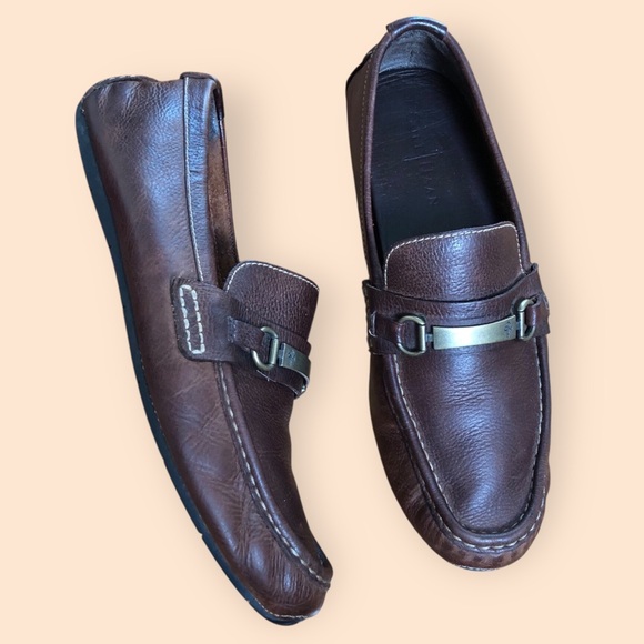Cole Haan Somerset Bit Leather Driving Loafers Slip On Shoes Brown MENS 10.5 M - Picture 1 of 16